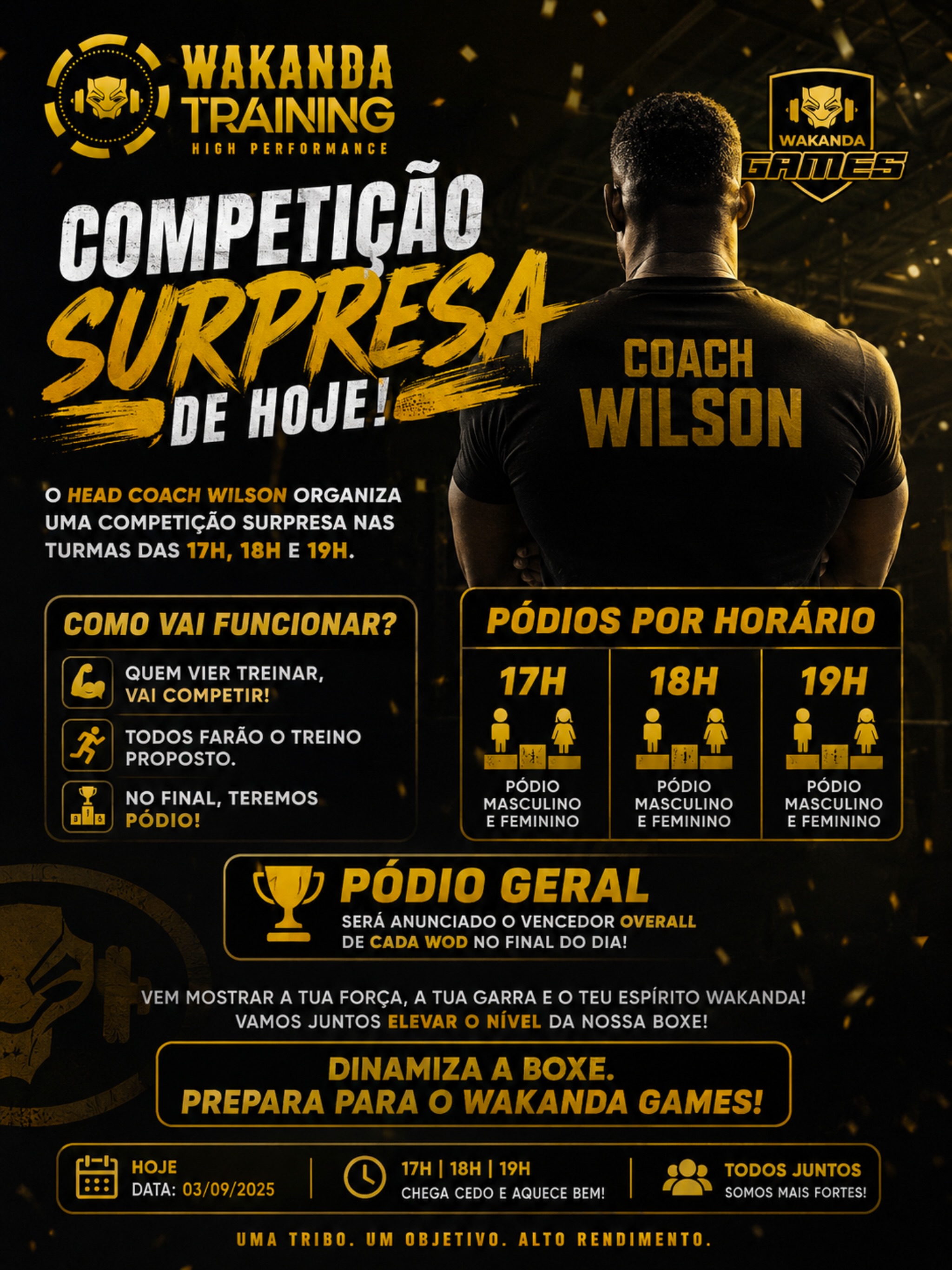 Competição surpresa — desafios internos
