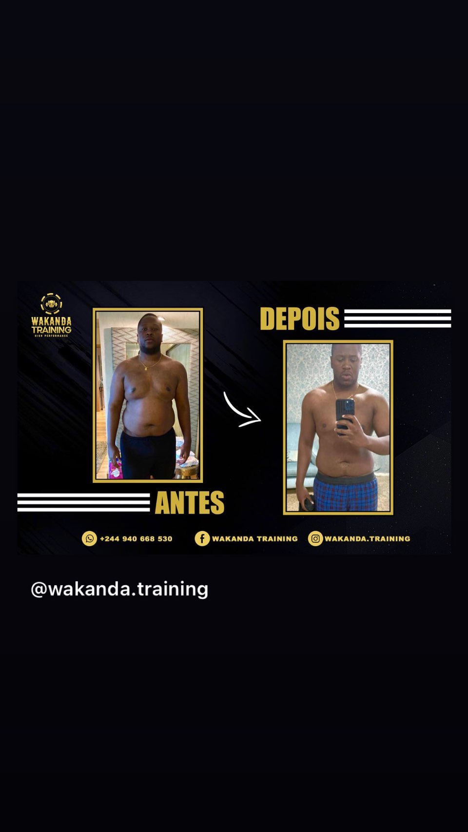 Transformação — antes e depois