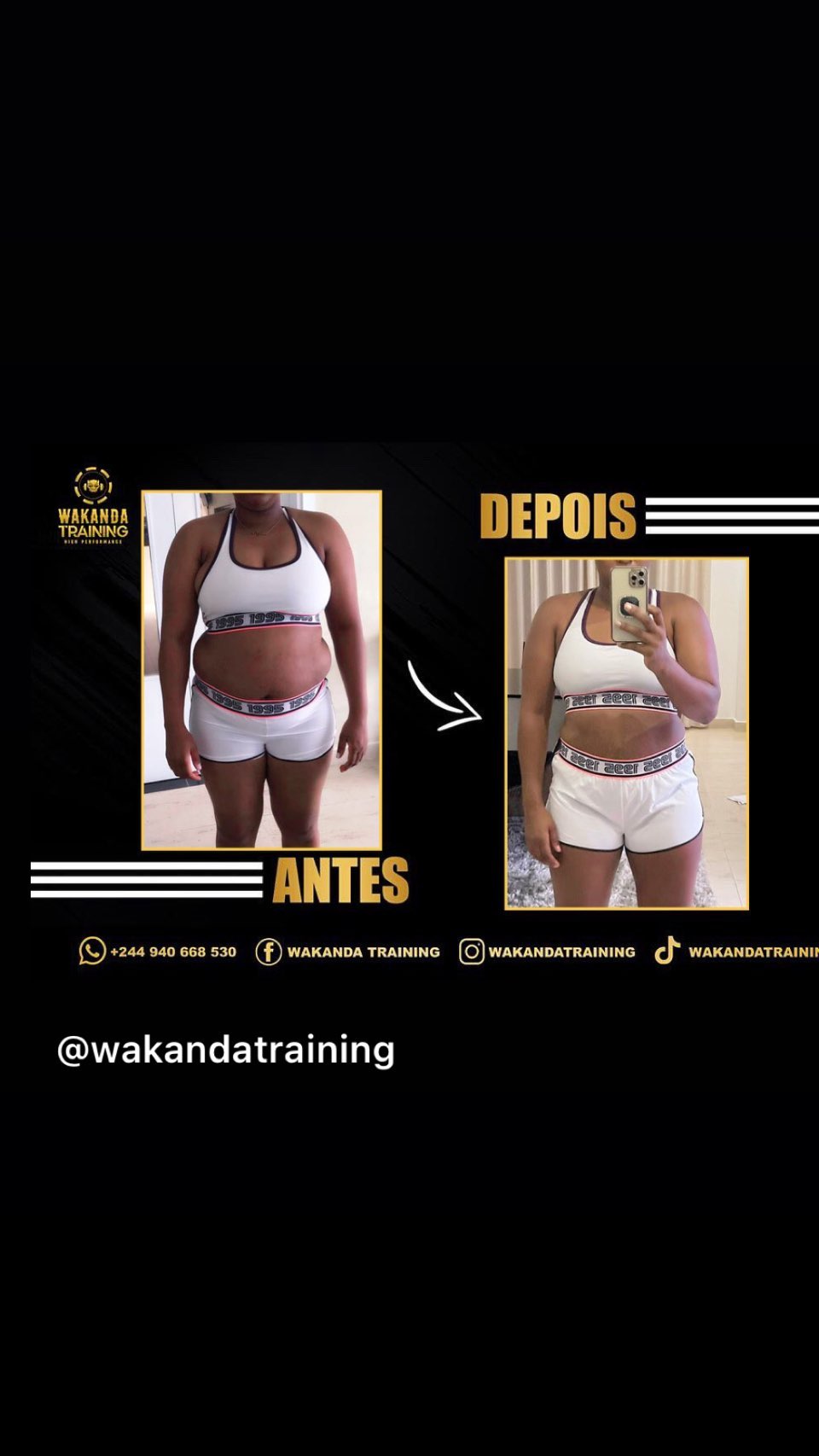 Transformação — antes e depois